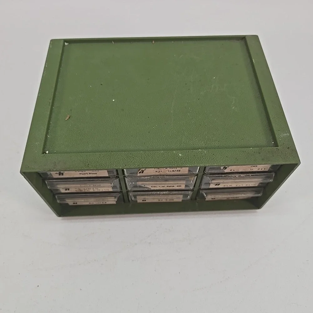 Vintage 9 Drawer‎ Green Storage Parts Bin Organizer